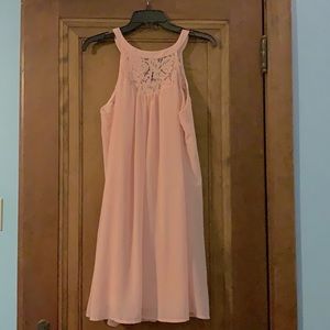Light pink lace short dress size L